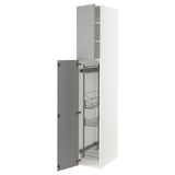 SEKTION High cabinet/pull-out int fittings, white/Bodbyn gray, 15x24x90 "