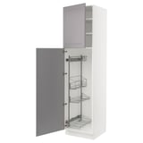 SEKTION High cabinet/pull-out int fittings, white/Bodbyn gray, 24x24x90 "