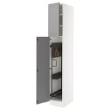 SEKTION High cabinet/pull-out int fittings, white/Bodbyn gray, 15x24x90 "