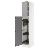 SEKTION High cabinet/pull-out int fittings, white/Bodbyn gray, 18x24x90 "