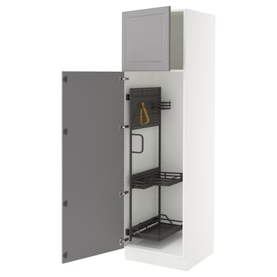 SEKTION High cabinet/pull-out int fittings, white/Bodbyn gray, 24x24x80 "