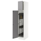 SEKTION High cabinet/pull-out int fittings, white/Bodbyn gray, 15x24x80 "