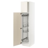 SEKTION High cabinet/pull-out int fittings, white/Bodbyn off-white, 18x24x80 "