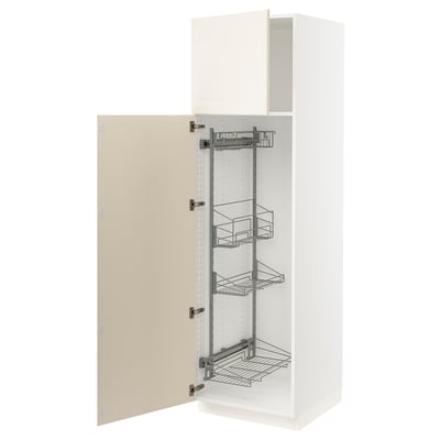 SEKTION High cabinet/pull-out int fittings, white/Bodbyn off-white, 24x24x80 "