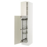 SEKTION High cabinet/pull-out int fittings, white/Bodbyn off-white, 18x24x90 "