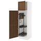 SEKTION High cabinet/pull-out int fittings, white Enköping/brown walnut effect, 24x24x80 "