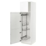 SEKTION High cabinet/pull-out int fittings, white Enköping/white wood effect, 24x24x80 "