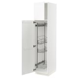 SEKTION High cabinet/pull-out int fittings, white Enköping/white wood effect, 18x24x80 "
