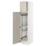 SEKTION High cabinet/pull-out int fittings, white/Havstorp beige, 18x24x80 "