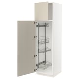 SEKTION High cabinet/pull-out int fittings, white/Havstorp beige, 24x24x80 "