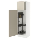 SEKTION High cabinet/pull-out int fittings, white/Havstorp beige, 24x24x80 "