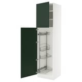 SEKTION High cabinet/pull-out int fittings, white/Havstorp deep green, 24x24x90 "