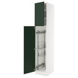SEKTION High cabinet/pull-out int fittings, white/Havstorp deep green, 18x24x90 "
