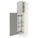SEKTION High cabinet/pull-out int fittings, white/Havstorp light gray, 24x24x90 "