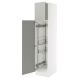 SEKTION High cabinet/pull-out int fittings, white/Havstorp light gray, 18x24x80 "