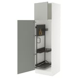 SEKTION High cabinet/pull-out int fittings, white/Havstorp light gray, 24x24x80 "