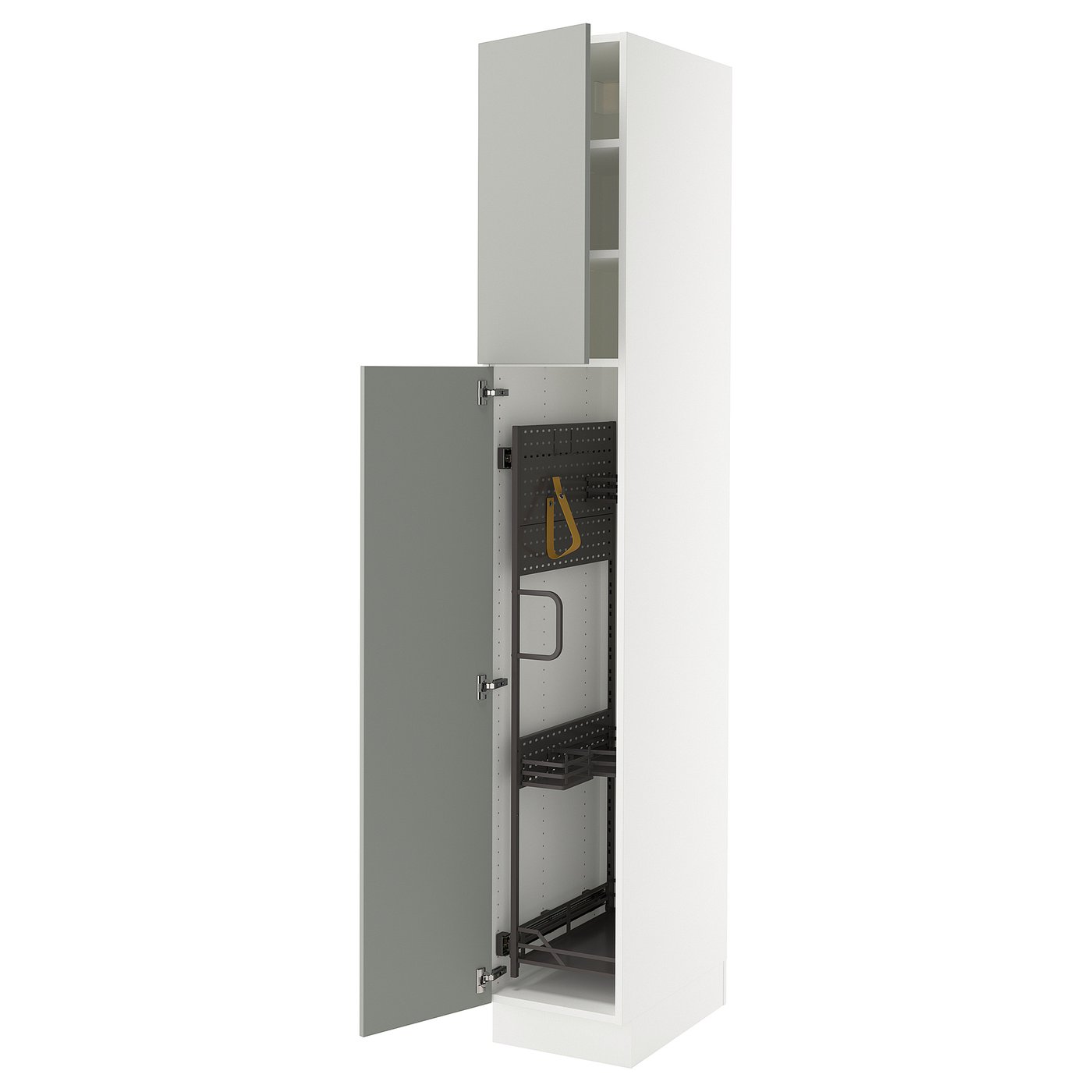 SEKTION high cabinet/pull-out int fittings, white/Havstorp light