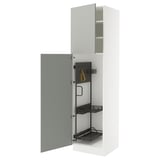 SEKTION High cabinet/pull-out int fittings, white/Havstorp light gray, 24x24x90 "