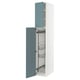 SEKTION High cabinet/pull-out int fittings, white/Havstorp turquoise, 15x24x90 "