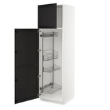 SEKTION High cabinet/pull-out int fittings, white/Lerhyttan black stained, 24x24x80 "