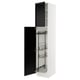 SEKTION High cabinet/pull-out int fittings, white/Lerhyttan black stained, 18x24x90 "