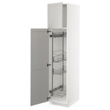 SEKTION High cabinet/pull-out int fittings, white/Lerhyttan light gray, 18x24x80 "