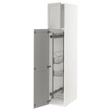 SEKTION High cabinet/pull-out int fittings, white/Lerhyttan light gray, 15x24x80 "