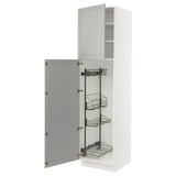 SEKTION High cabinet/pull-out int fittings, white/Lerhyttan light gray, 24x24x90 "