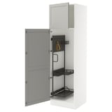 SEKTION High cabinet/pull-out int fittings, white/Lerhyttan light gray, 24x24x80 "