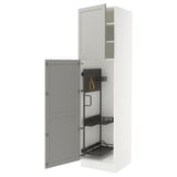 SEKTION High cabinet/pull-out int fittings, white/Lerhyttan light gray, 24x24x90 "
