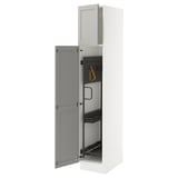 SEKTION High cabinet/pull-out int fittings, white/Lerhyttan light gray, 15x24x80 "