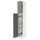 SEKTION High cabinet/pull-out int fittings, white/Nickebo matt grey-green, 15x24x90 "