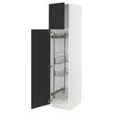 SEKTION High cabinet/pull-out int fittings, white/Nickebo matte anthracite, 18x24x80 "