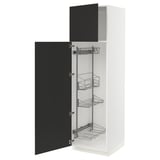 SEKTION High cabinet/pull-out int fittings, white/Nickebo matte anthracite, 24x24x80 "