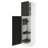 SEKTION High cabinet/pull-out int fittings, white/Nickebo matte anthracite, 24x24x90 "