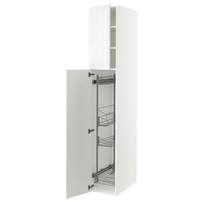 SEKTION High cabinet/pull-out int fittings, white/Ringhult white, 15x24x90 "