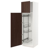 SEKTION High cabinet/pull-out int fittings, white/Sinarp brown, 24x24x80 "