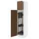 SEKTION High cabinet/pull-out int fittings, white/Tistorp brown walnut effect, 18x24x80 "