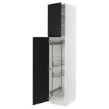 SEKTION High cabinet/pull-out int fittings, white/Upplöv matte anthracite, 18x24x90 "