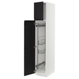 SEKTION High cabinet/pull-out int fittings, white/Upplöv matte anthracite, 15x24x80 "