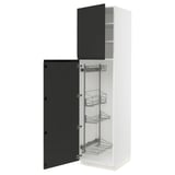 SEKTION High cabinet/pull-out int fittings, white/Upplöv matte anthracite, 24x24x90 "