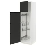 SEKTION High cabinet/pull-out int fittings, white/Upplöv matte anthracite, 24x24x80 "