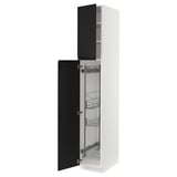 SEKTION High cabinet/pull-out int fittings, white/Upplöv matte anthracite, 15x24x90 "