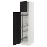 SEKTION High cabinet/pull-out int fittings, white/Upplöv matte anthracite, 18x24x80 "