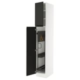 SEKTION High cabinet/pull-out int fittings, white/Upplöv matte anthracite, 15x24x90 "
