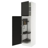 SEKTION High cabinet/pull-out int fittings, white/Upplöv matte anthracite, 24x24x90 "