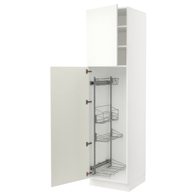 SEKTION High cabinet/pull-out int fittings, white/Vallstena white, 24x24x90 "