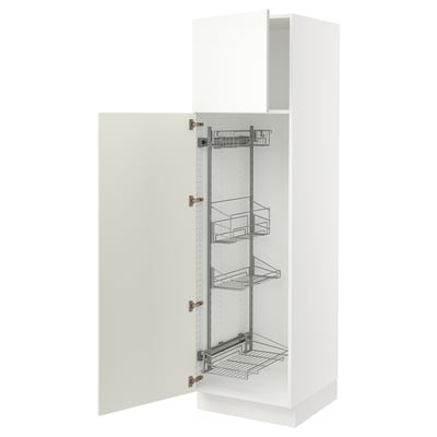 SEKTION High cabinet/pull-out int fittings, white/Vallstena white, 24x24x80 "