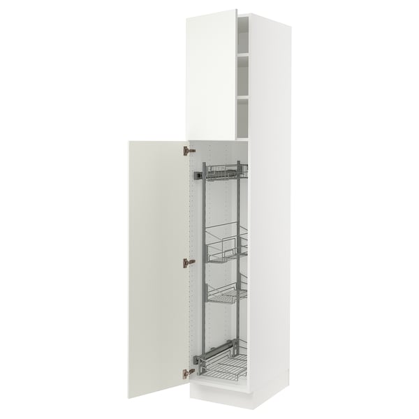 SEKTION High cabinet/pull-out int fittings, white/Vallstena white, 18x24x90 "