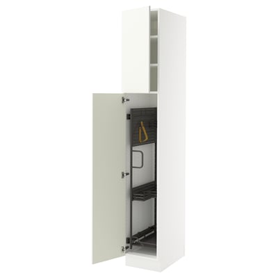 SEKTION High cabinet/pull-out int fittings, white/Vallstena white, 15x24x90 "
